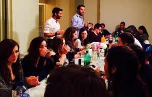 A candid shot from a Moishe House event.